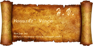Hosszú Vince névjegykártya