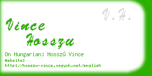vince hosszu business card