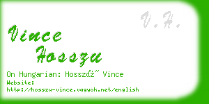 vince hosszu business card